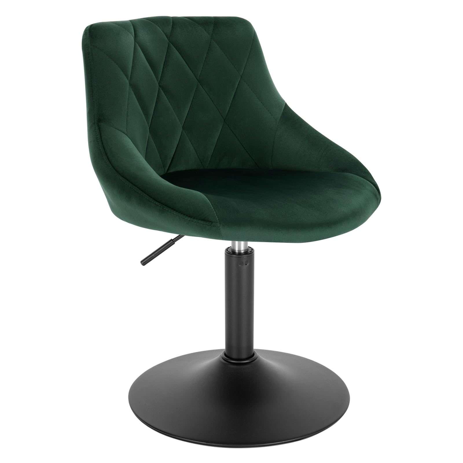 WOLTU Taburetes Altos Cocina con Respaldo Terciopelo Regulables en Altura Taburete Giratorio Peluquería Sillas Bar Taburete de Escritorio, Altura del Asiento 42-58 cm, Verde Oscuro, BH242dgn-1