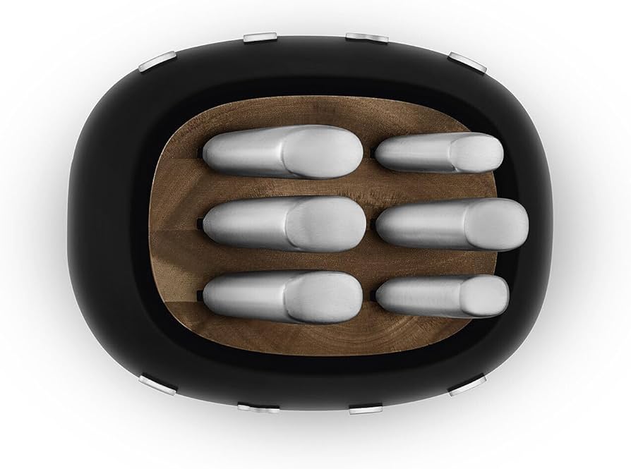 Amazon | Smegブラックステンレススチールナイフブロックセット