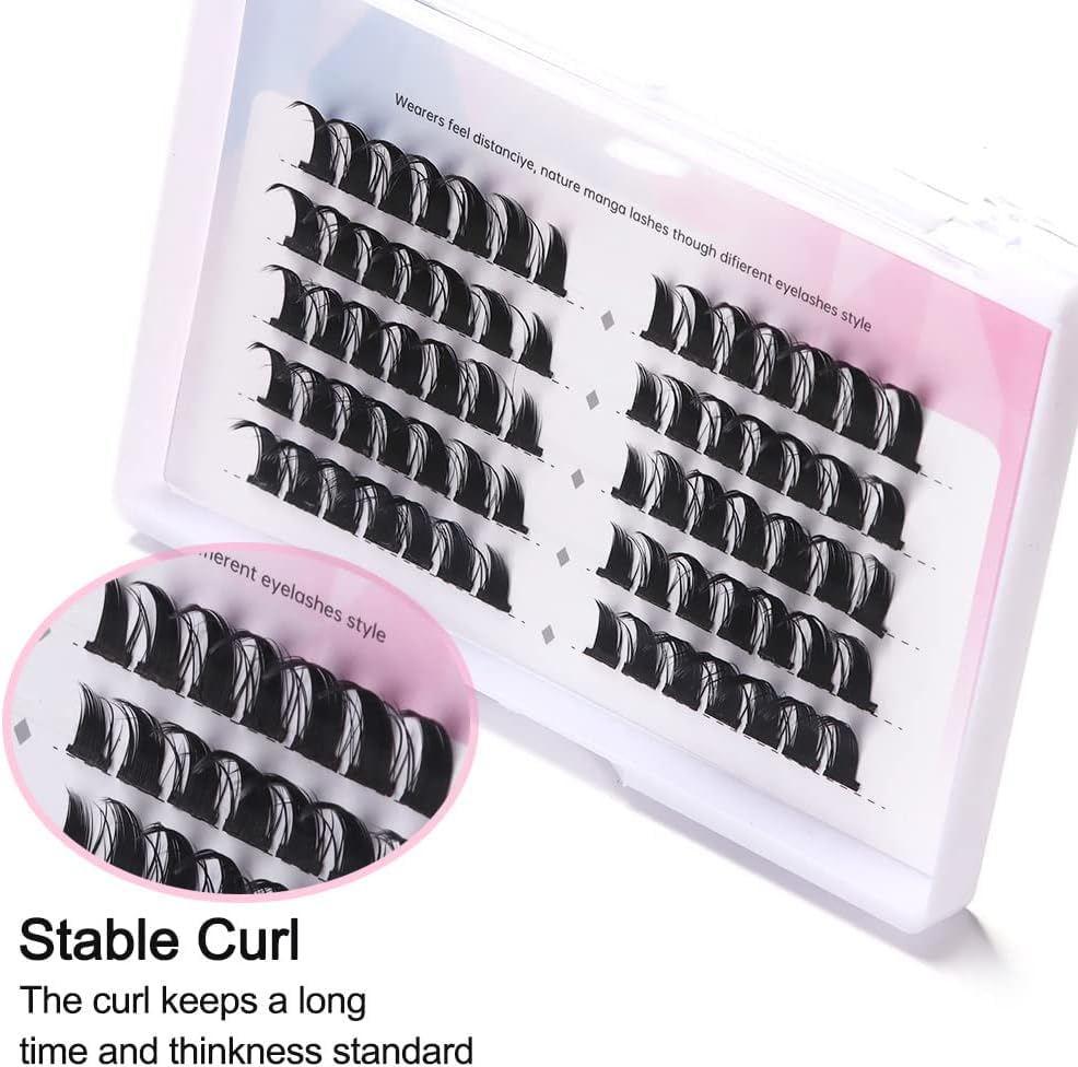 Manga Lashes Natural Look Individual Lash Wispy Silky Anime Eyelashes Cluster Japanese Cosplay False Eyelashes Reusable - Image 2