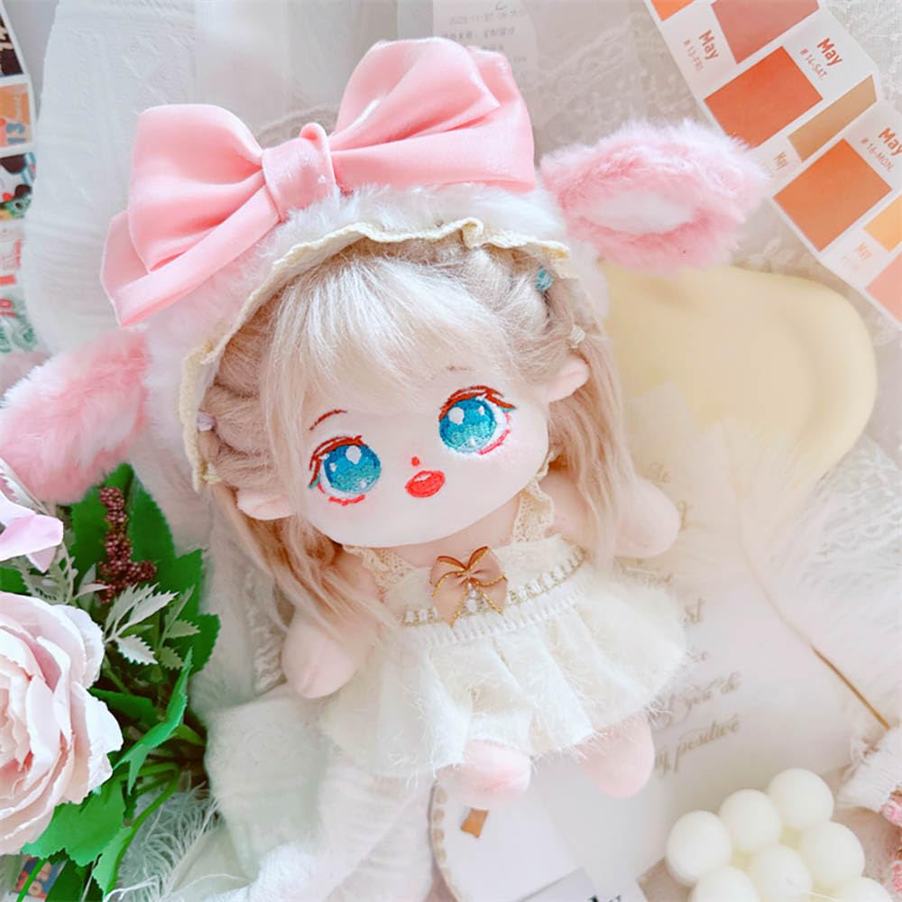 niannyyhouse 20cm Plush Doll Clothes Pink Headwear Coat Dress Backpack 8in Soft Stuffed Plush Toy Dress Up Accessories - Image 3