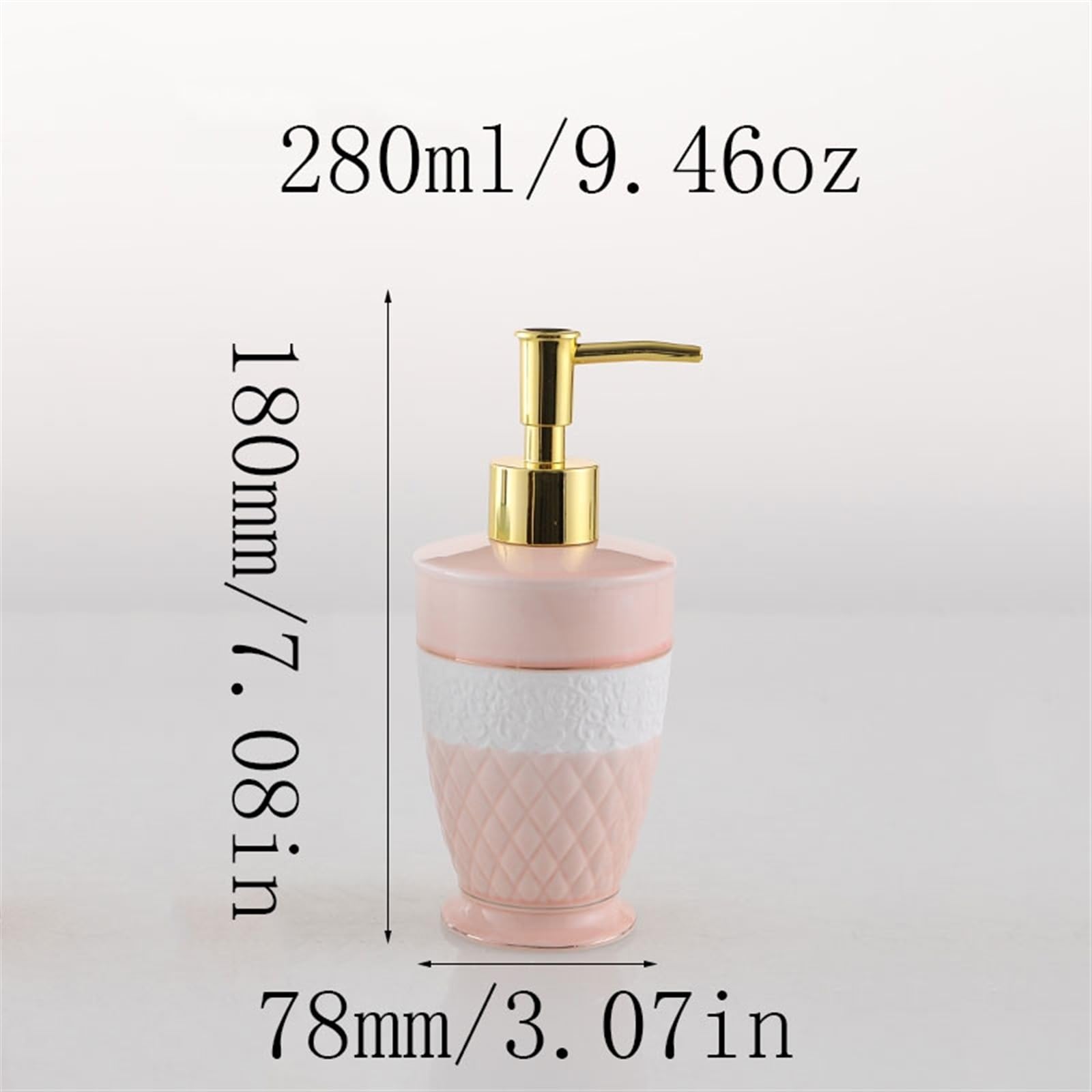 Dozownik mydła łazienkowego dozownik mydła do domu wiejskiego biura ceramiczny dozownik mydła 9,46 uncji butelka na mydło do balsamu olejek do masażu (niebieski różowy) dozownik mydła (B)