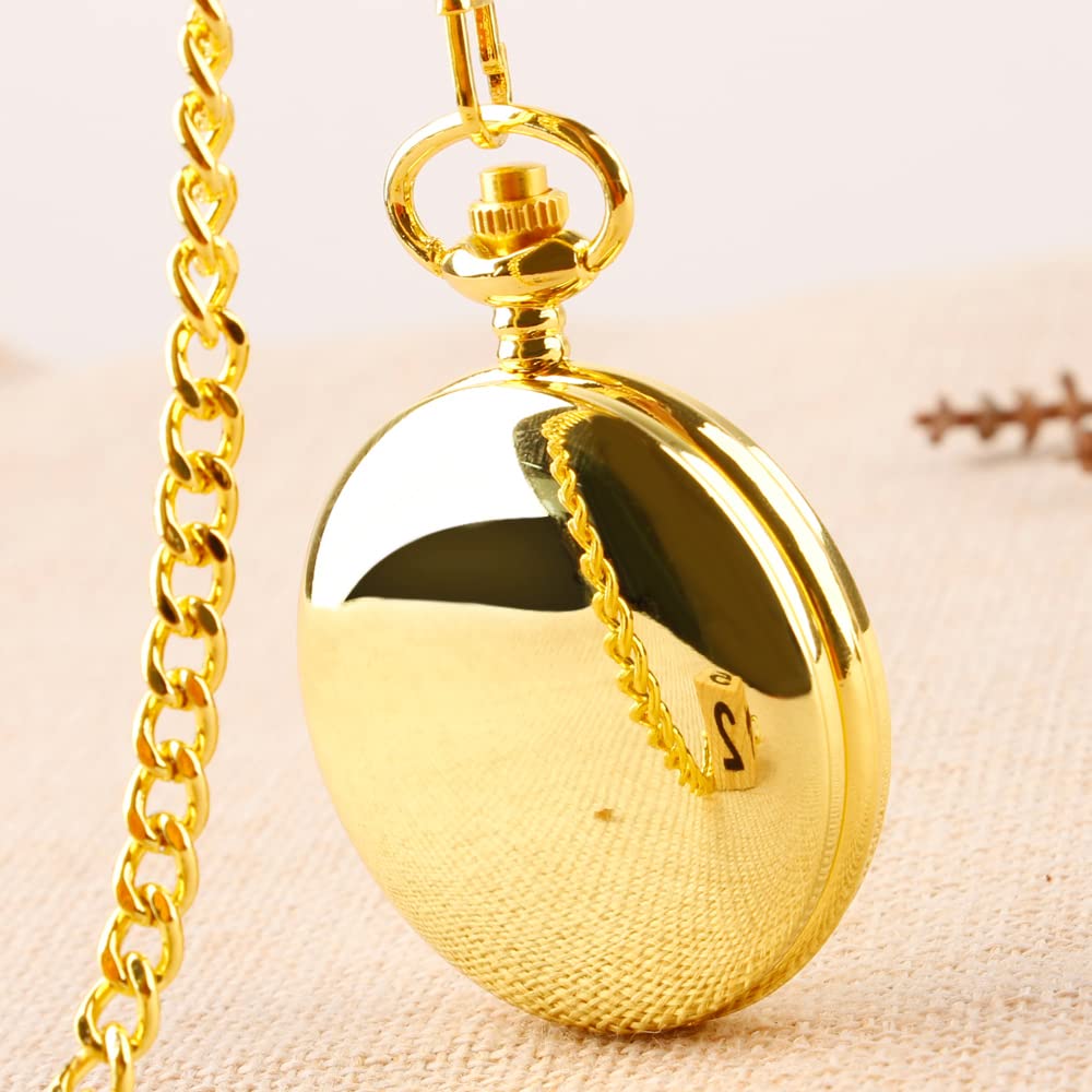 tasca, Classico orologio da tasca uomo e donna in acciaio liscio con catena numeri romani