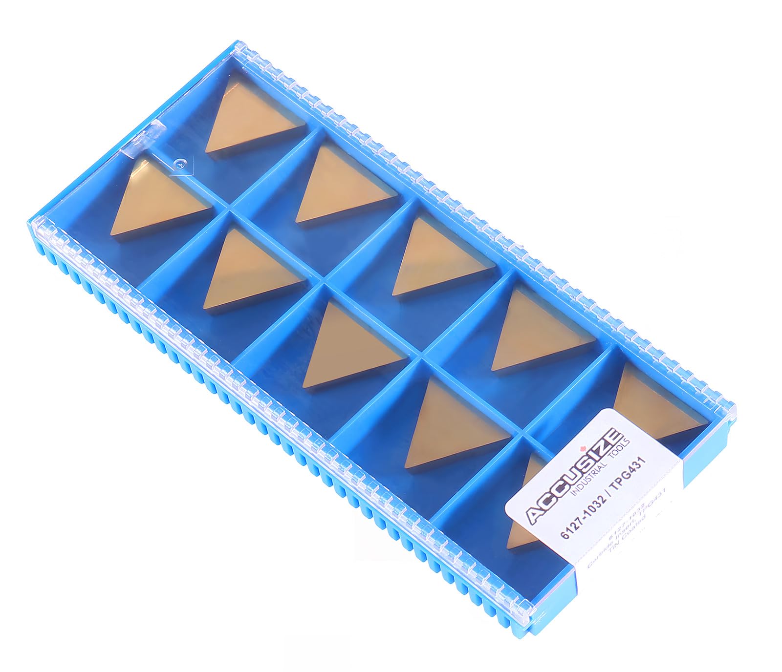 Accusize Industrial Tools Tpg432 Tin Coated Carbide Inserts, 10 Pcs/Box, 2127-1034x10