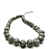 Elegant 8mm Jasper Map Agate Handmade Tasbih – Gemstone 33 Muslim Prayer Beads, Metal Tassel with Special Case | Islamic Gifts for Dhikr, Namaz, Meditation