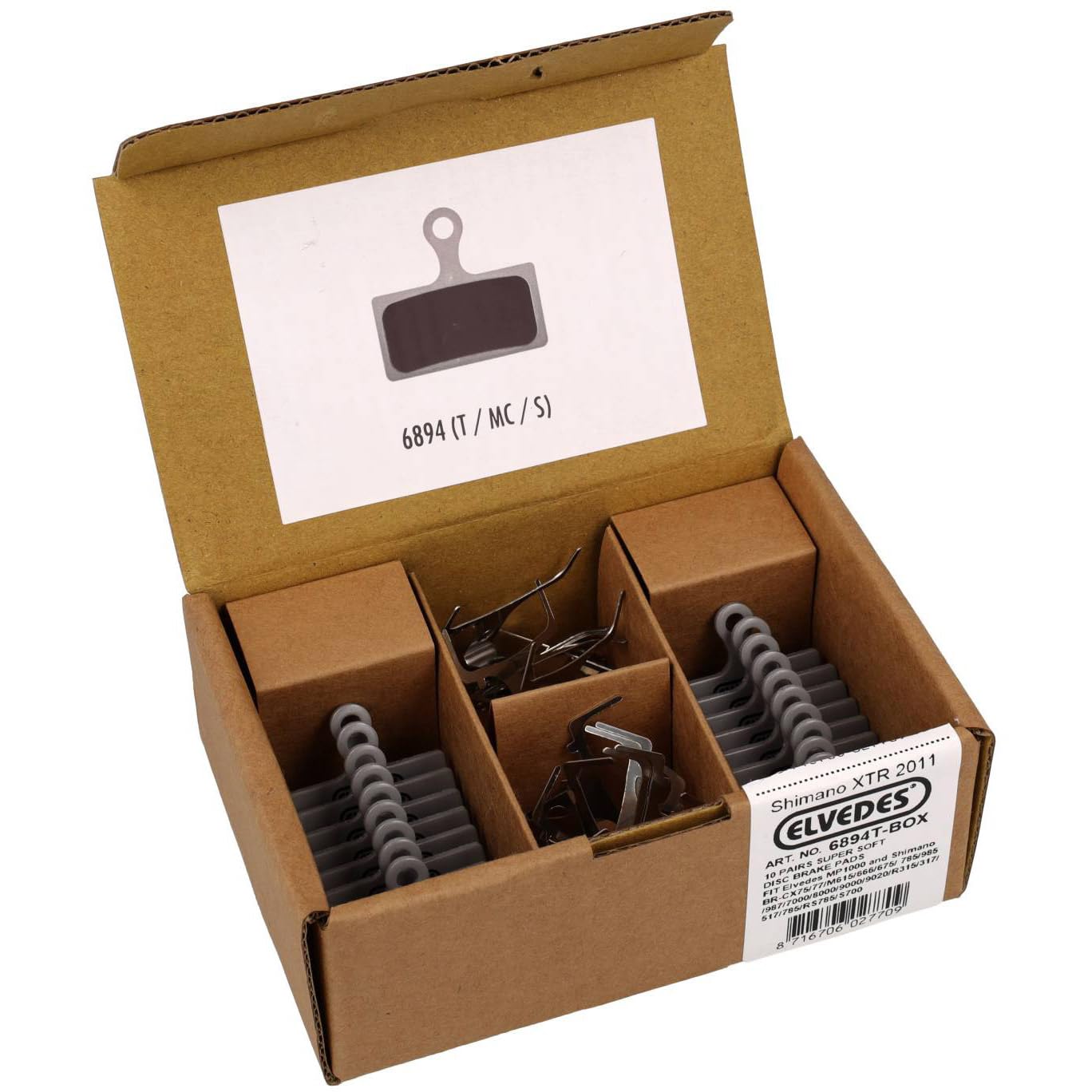 10 Paires de Plaquettes de Frein Organique Super Soft pour Shimano BR-M666, M785, M985, M988, R785, RS785