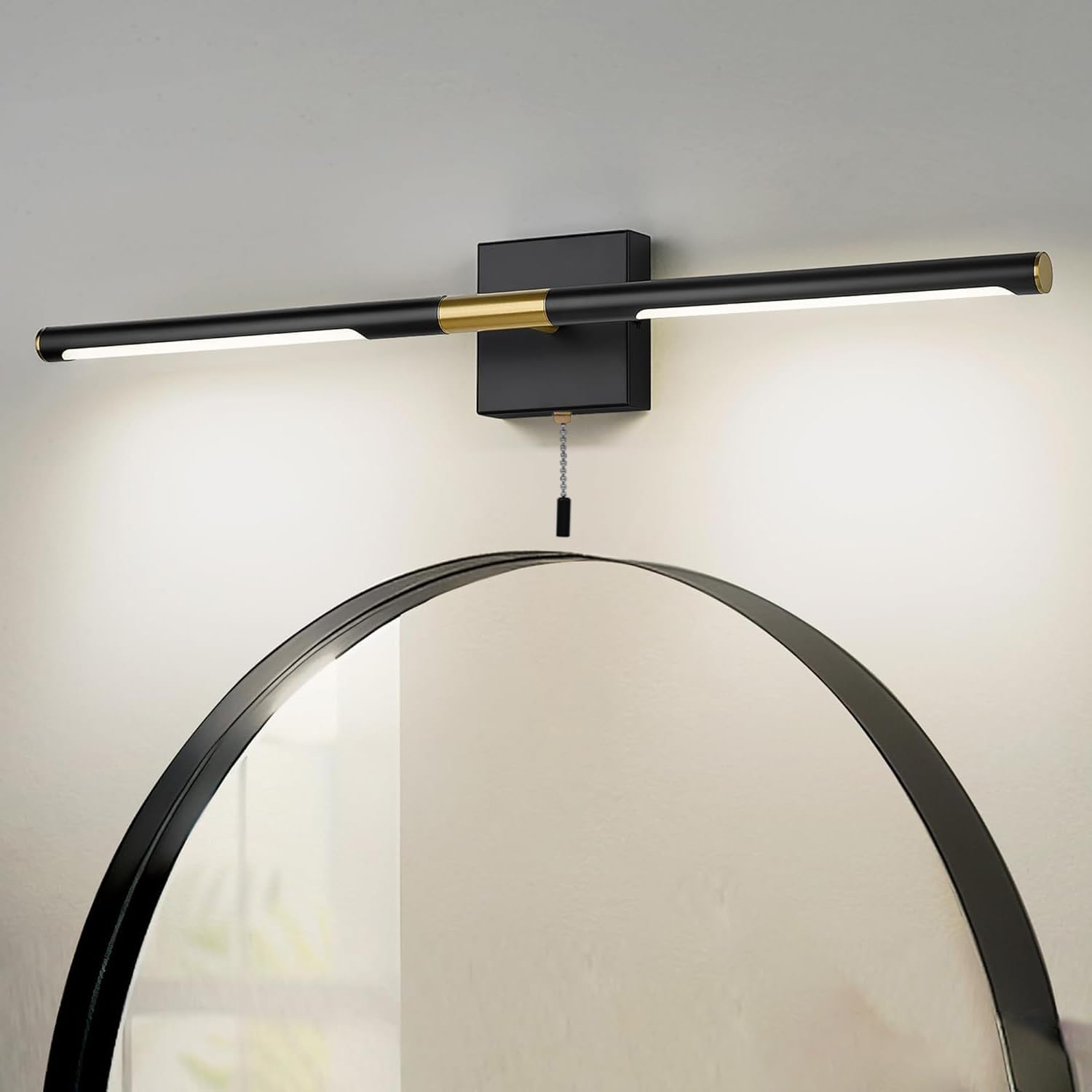 Black Gold Bathroom Vanity Light 24 Inch, Modern LED Vanity Light Bar Over Mirror, 4000K 360° Rotatable Picture Lights, Wall Lighting Fixtures for Bathroom, Paintings