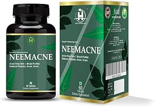Healthy Nutrition - Just for the Health of it Neem For Acne Free Skin,Blood Purifier To Reduce Pimples On Face (60 Tablets), 200 grams