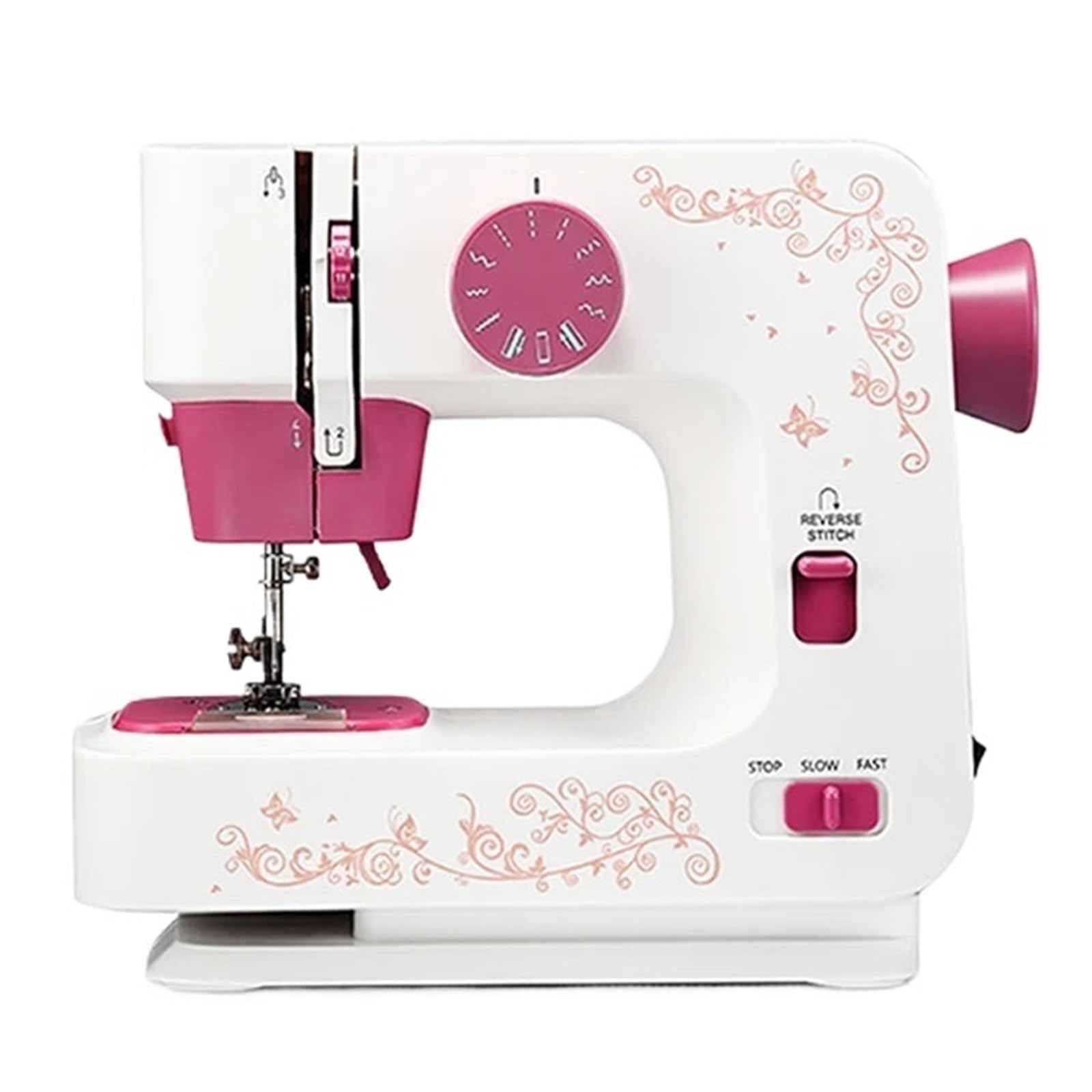 Máquina De Coser Eléctrica Escritorio For El Hogar, Overlock For Ropa DIY, 2 Velocidades, 12 Puntadas, Batería Portátil/adaptador DC Potente Silenciosa Y Estable