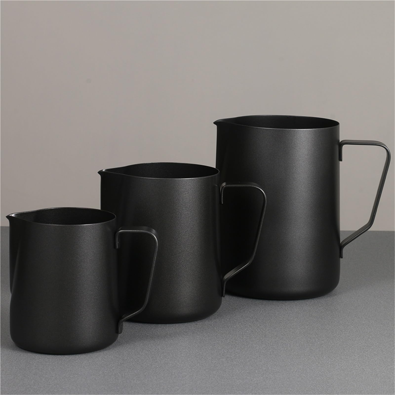 Jarra for espumar leche, 2 uds., jarra de café expreso, artesanal Barista, Latte, acero inoxidable Para café(600ml-black)
