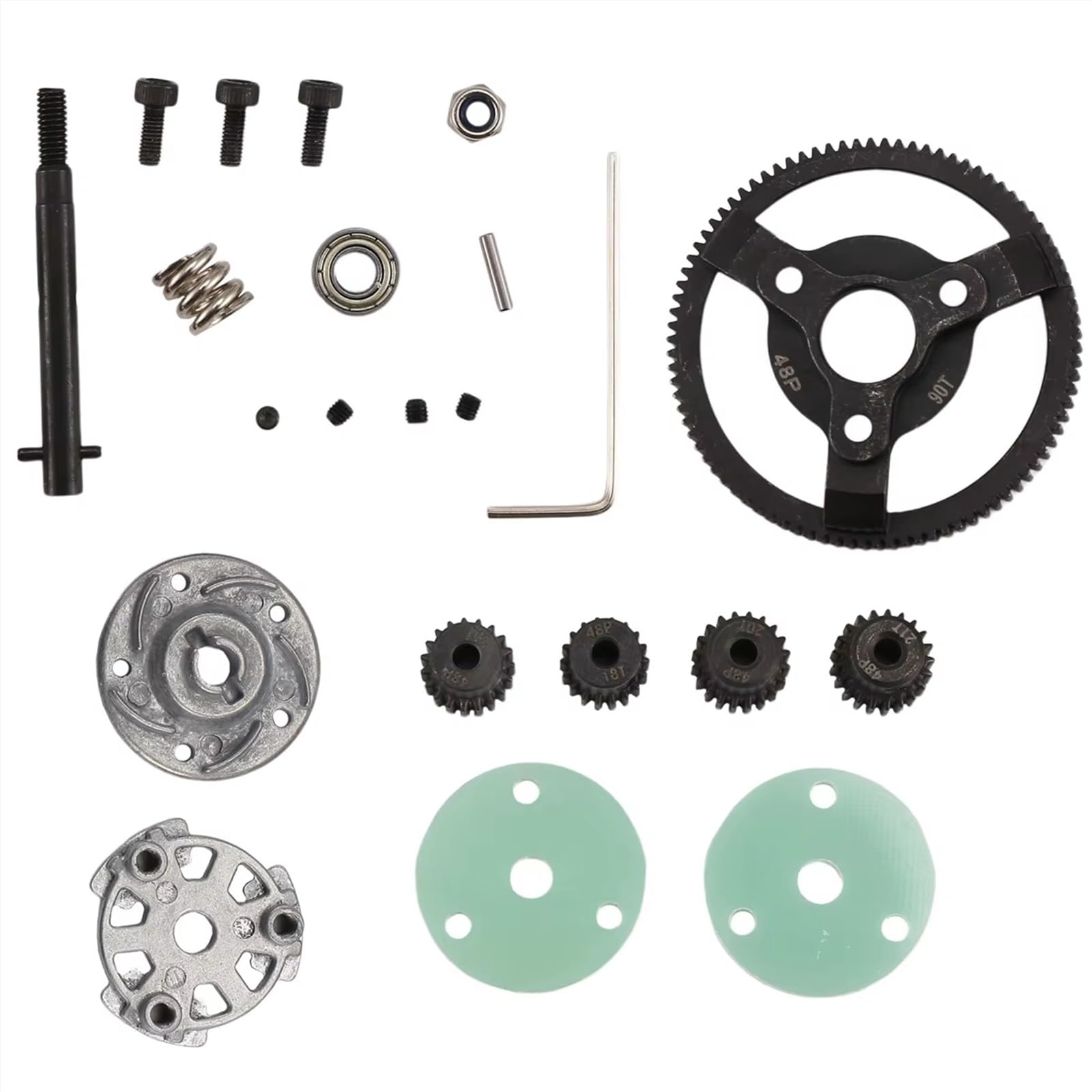 Kompatibel Mit Rustler Für Slash 2WD 1/10 RC-Automodell-Upgrade-Teile, Ersatz-90T-Metall-0,8M-48P-Stirnrad-Ritzel-Getriebesätze Teile
