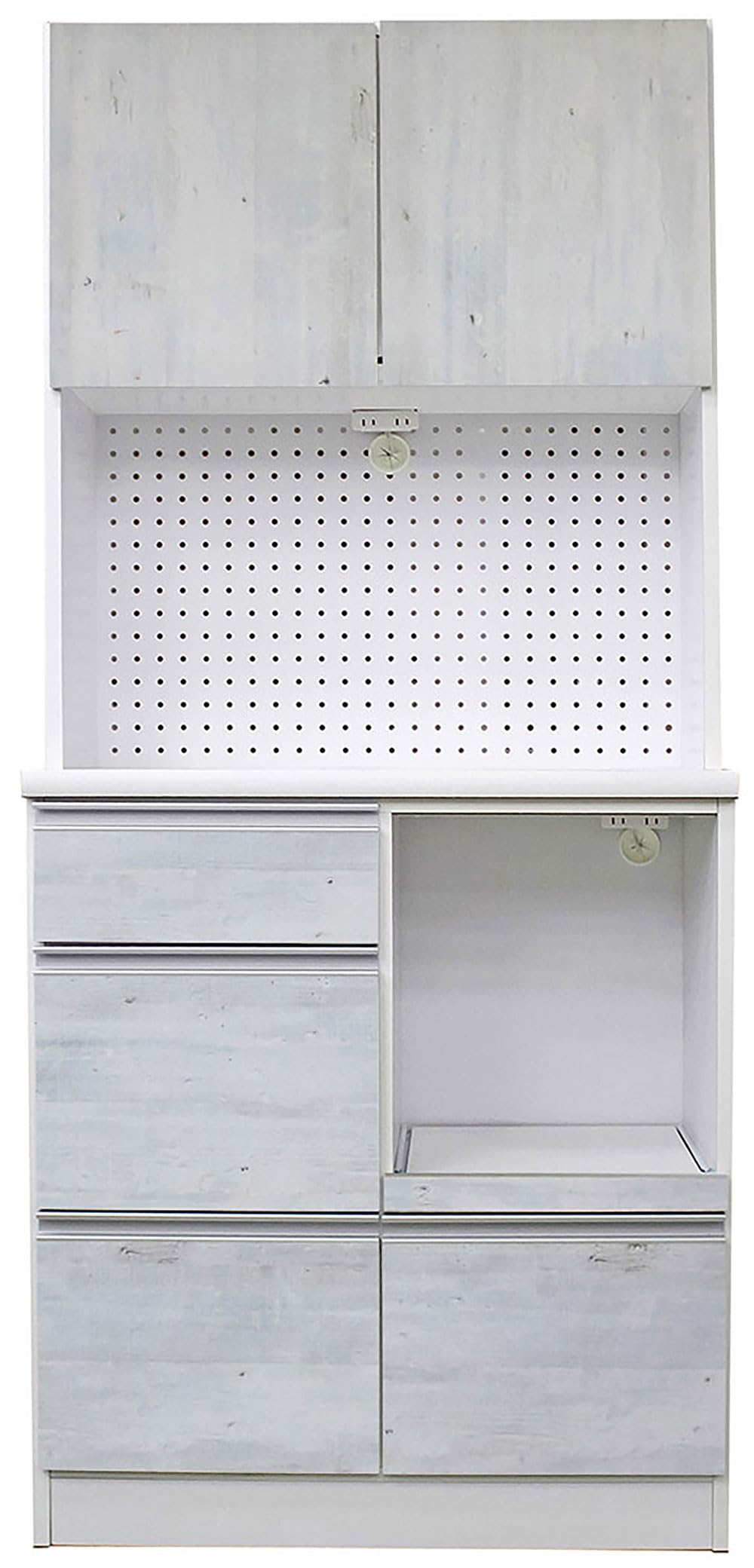 Amazon｜食器棚 完成品 キッチンボード 80 食器 開梱設置 k23-1 