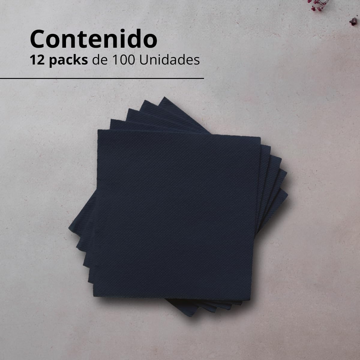 Pack de 1200 Servilletas Cocktail de Papel 100% Reciclables y Negras + Articulo de manaje aleatorio - Servilletas Eco 10 x 10 cm - Hostelnovo (1200 NEGRAS)