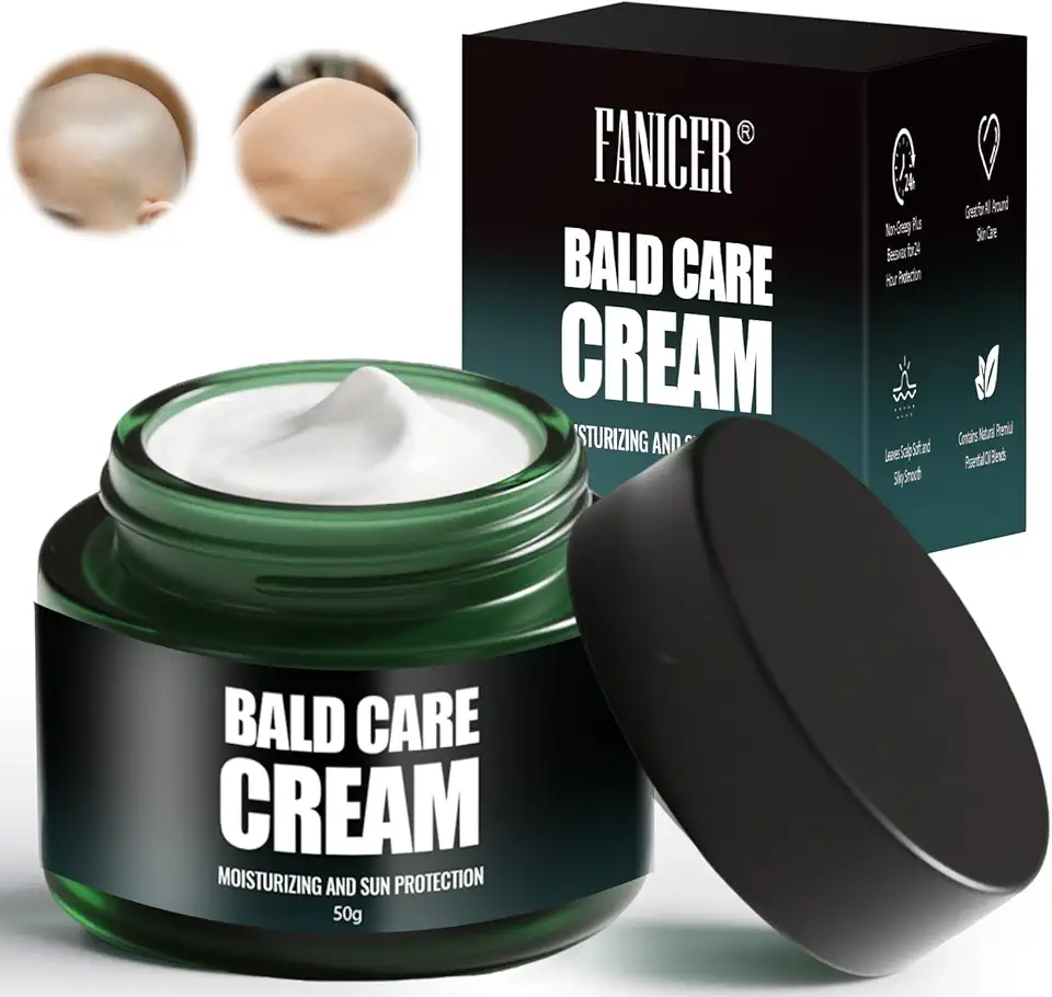 50 ml Nourishing Bald Cream, Moisturising and Repairing Care, Refreshing and Non-Greasy, Suitable for All Skin Types, Premium Care for Bald Wearers