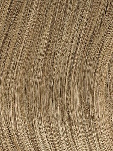 Simply Flawless Wig Color GL12-14 MOCHA - Gabor Wigs Petite Cap 11" Long Sleek Layered Templae Sheer Lace Front Monofilament Part Bundle with Comb, MaxWigs Hairloss Booklet