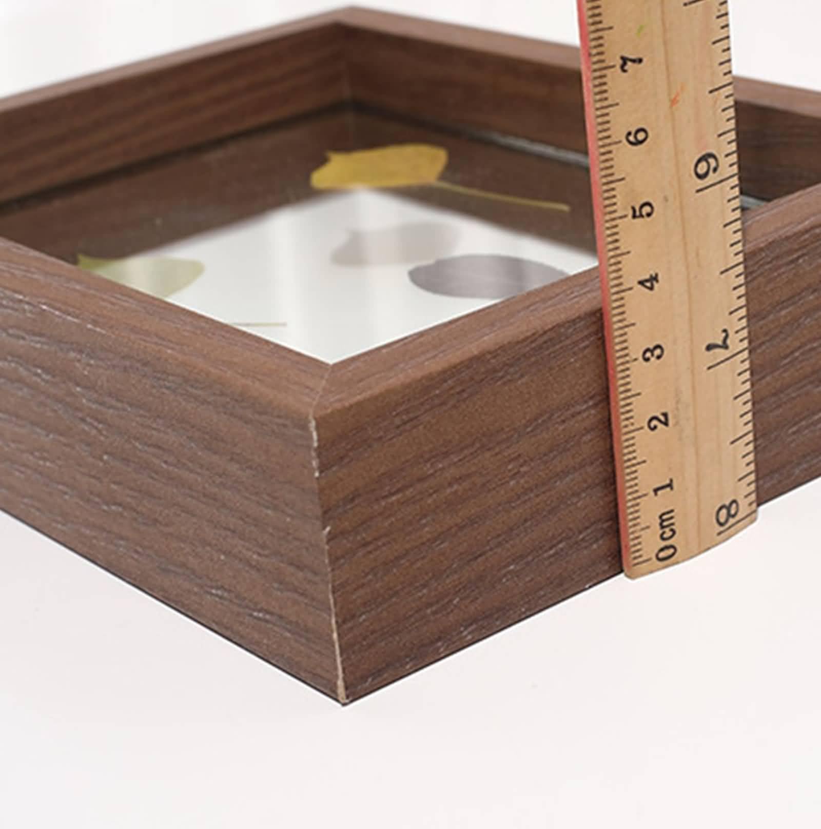 Cadre Photo Carré Bois, 20x20cm Cadre photo idéal pour les photos/images, Horizontal et vertical, Table, Brun foncé