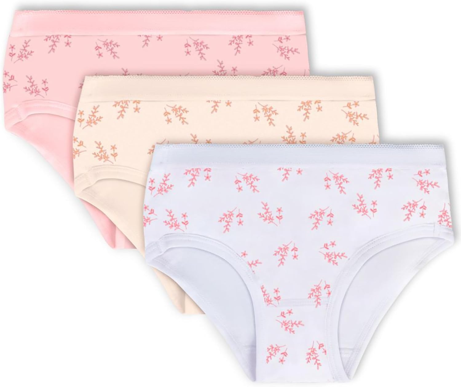 Feathers Leafy Print Snug Tagless Cotton Underwear – Girls Underwear Briefs Super Soft Panties (3 Pack) - Image 7