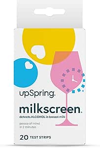 UpSpring Milkscreen Test Strips for Detect Alcohol in Breastmilk, FSA/HSA Eligible, 2 Minutes Quick Test Strip for Breastfeeding Moms at Home, Simple and Non-Invasive Alcohol Results, 20 Test Strips