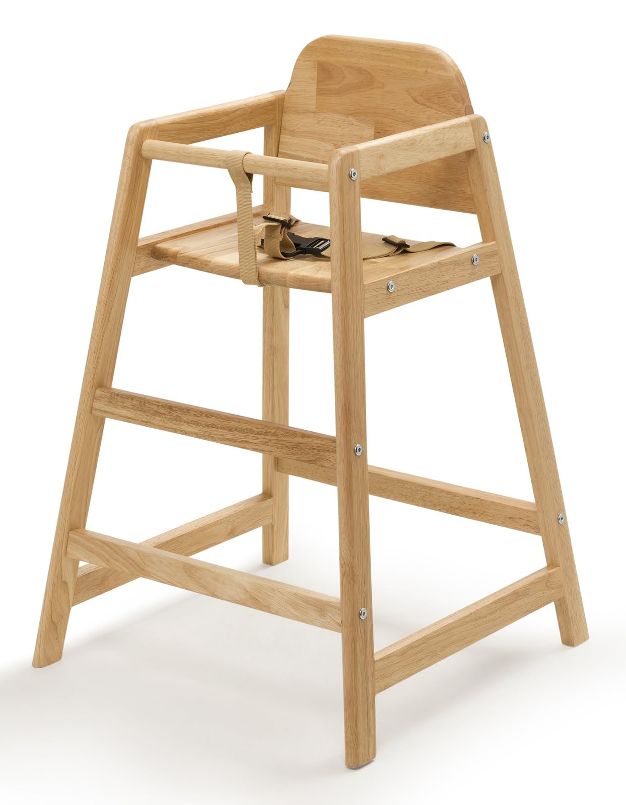 Safetots Simply - Silla alta apilable de madera, natural, trona para bebés y niños pequeños, elegante y práctica, trona para tu hogar o silla alta que ahorra espacio para restaurante