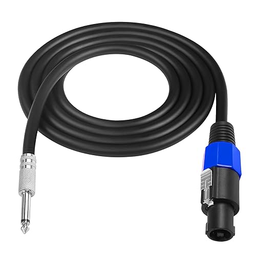 CERRXIAN Cables de altavoz de 6 pies y 5.9 ft a macho de 14 de pulgada, cable de conexión profesional para conector TS de 0.250 in, cable de