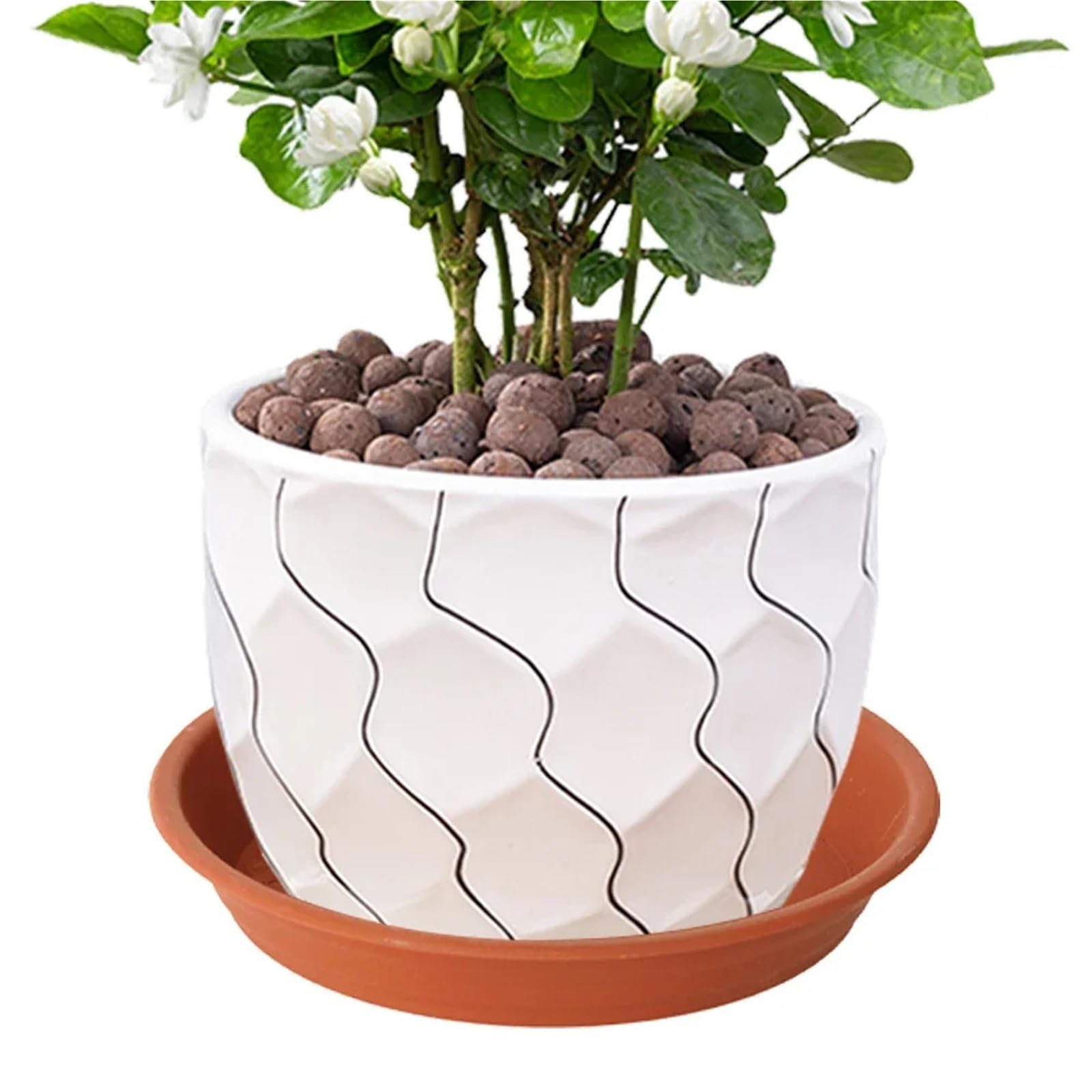 Sottovaso per vasi da fiori, 10 pezzi, 28 cm, rotondi, per piante da interno ed esterno, per piante da interno ed esterno (marrone chiaro)
