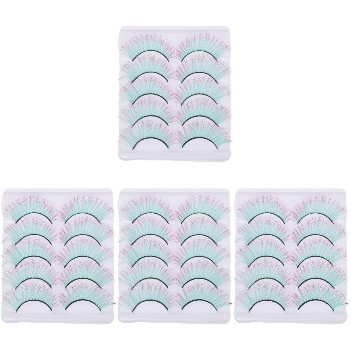 MAGICLULU 4 Set Di Ciglia Finte Di 3d Ciglia Finte Trucco Per Donne Ciglia Spesse Occhio Di Gatto Set Comodo Da Indossare Per Festa Quotidiana Cosplay 5 Paia * 4