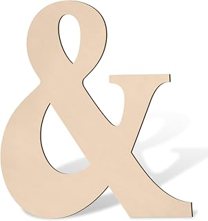 17 inch Large Wooden Sign & for Wall Decor, Big Wood Symbol &, Giant Paintable Blank Wooden Shapes for Crafts, Unfinished Wood Cutouts for Birthday Party, Rustic Wedding, Christmas Decor, Baby Shower