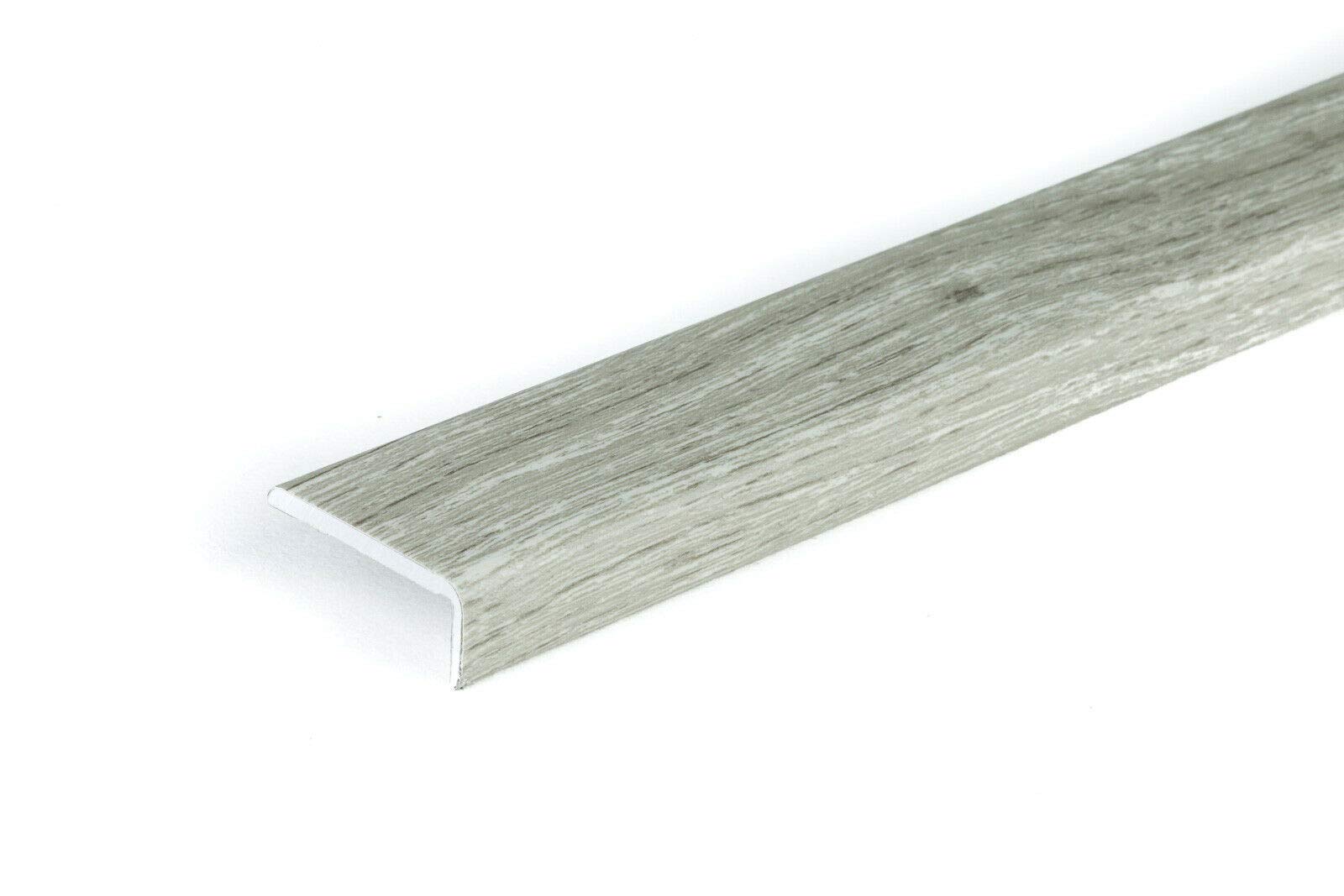 2 Meters SELF-Adhesive Wood Effect Anodized Threshold Laminate Floor Edge Profile Stop End TMW Profiles (Philadelphia Oak)