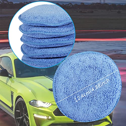 Image of FONAROLL Wax Applicator Pads Polishing Pads Microfiber Applicator Pad for Car Wax and Polishing (Blue 12Pcs)