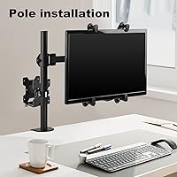 Vista 5 de Pholiten Soporte de Montaje Ajustable para Mini PC de Cliente Delgado, Soporte para Computadora CPU VESA Bajo Escritorio y Brazo de Monitor
