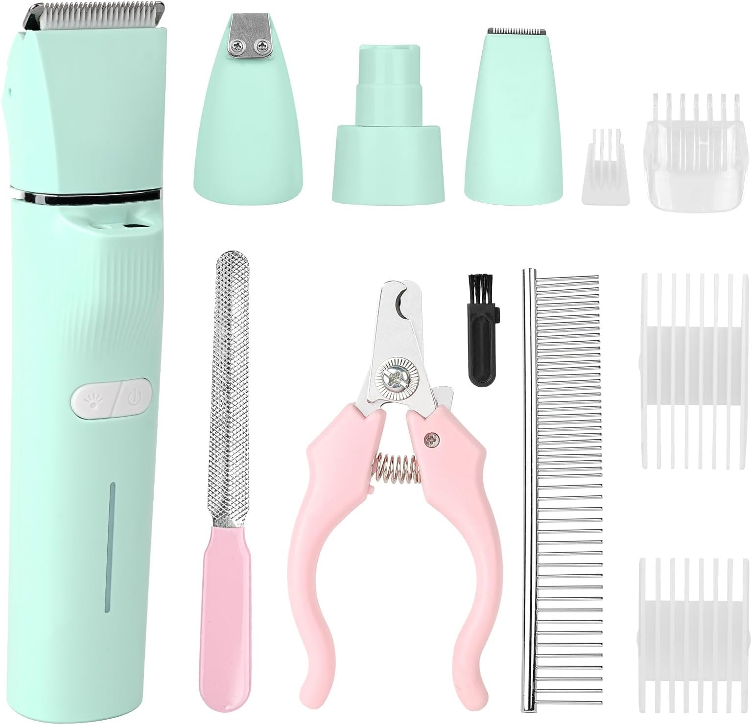 WellehomiPet Paw Trimmer, 2 Speed 4 in 1 Dog Paw Trimmers Dog Grooming Kit with LED Light, Dog Trimmer for Paws Quiet Dog Paw Trimmers for Small Dogs USB Rechargeable for Cats and Other Pets, Cyan