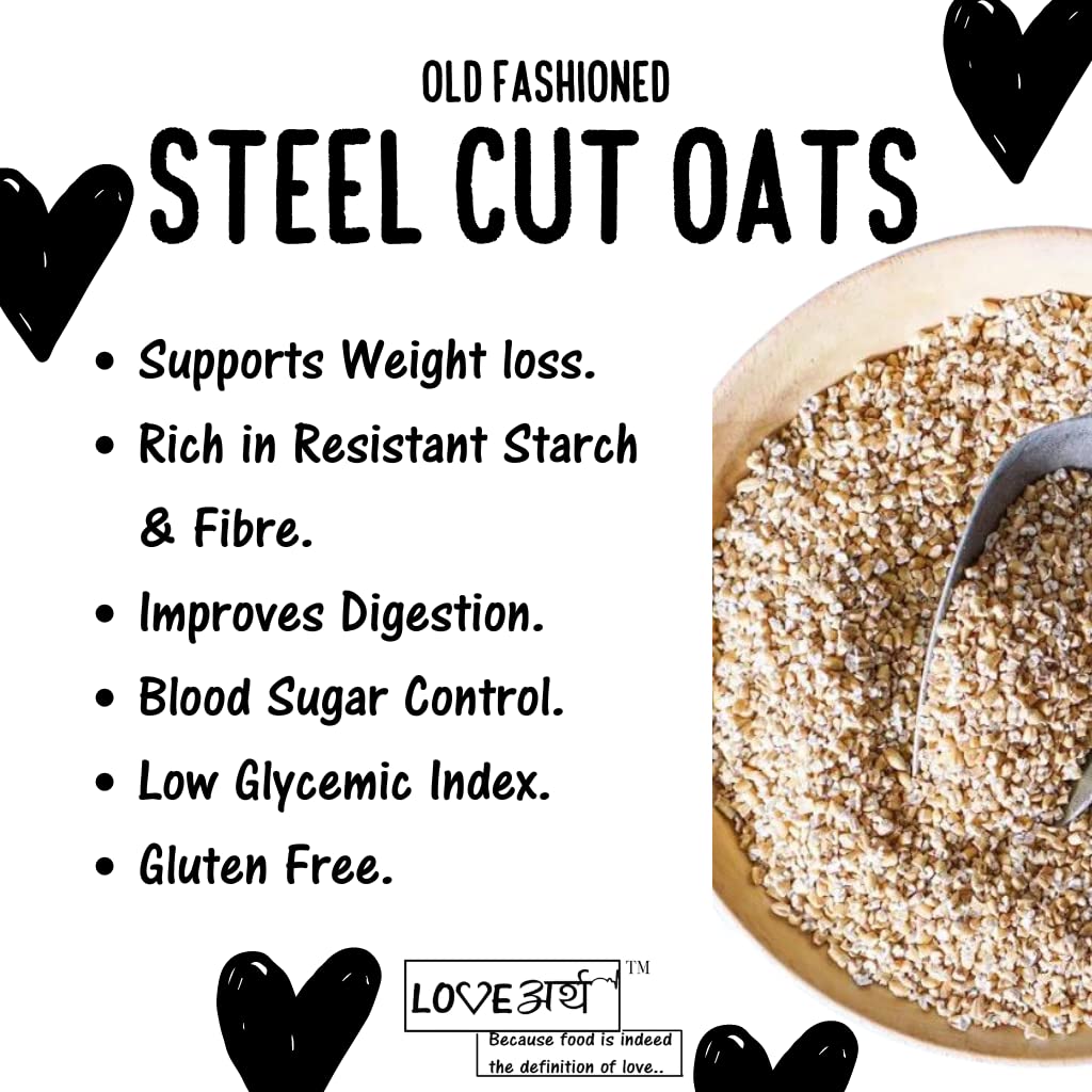 LoveArth - Steel Cut Oats | Breakfast Cereal | Diet Food | Oats for Weight Management | Healthy Breakfast (Pack of 1 (500Grams)) 1