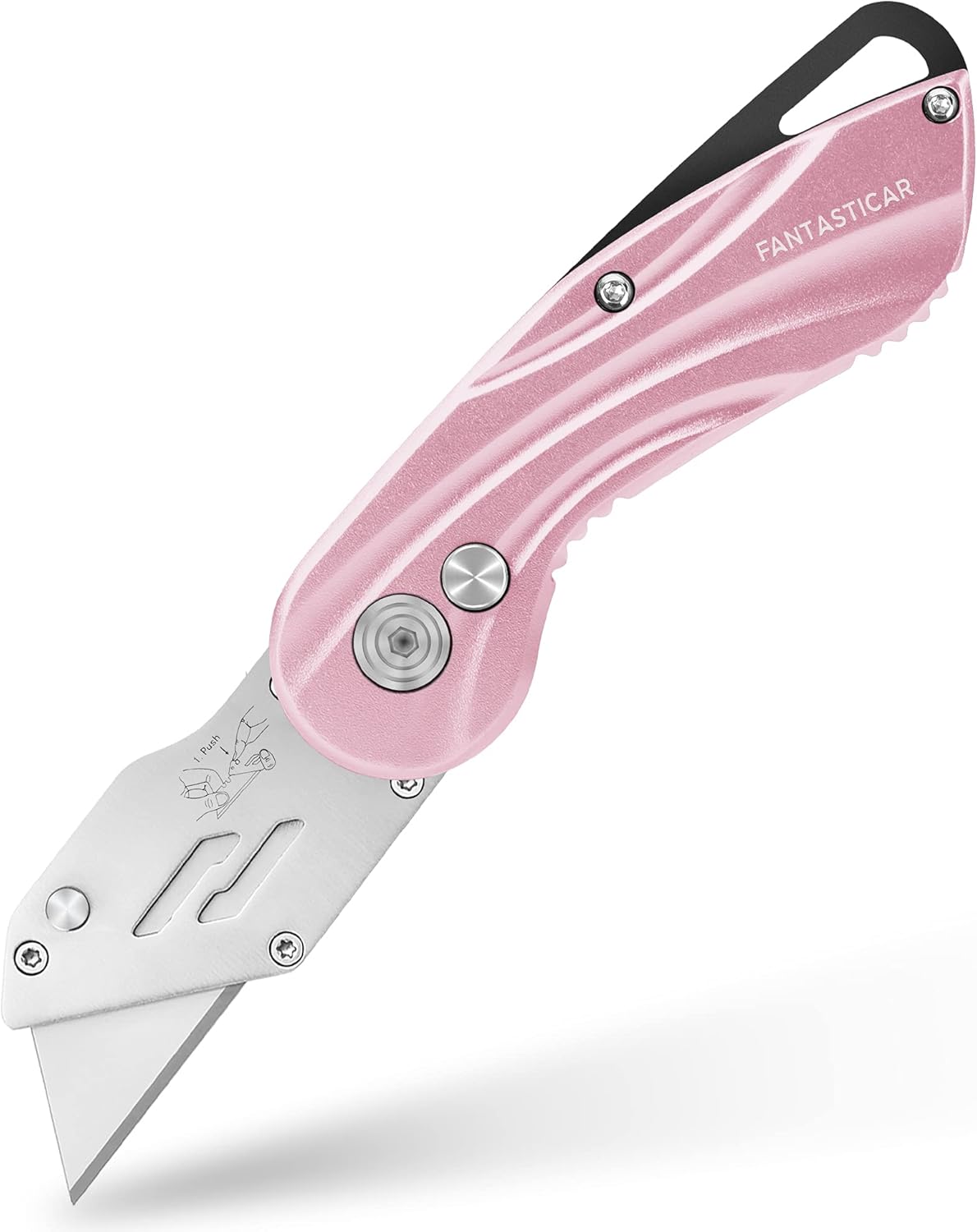 FantastiCAR Folding Box Cutter, Quick Blade Change Utility Knife, with