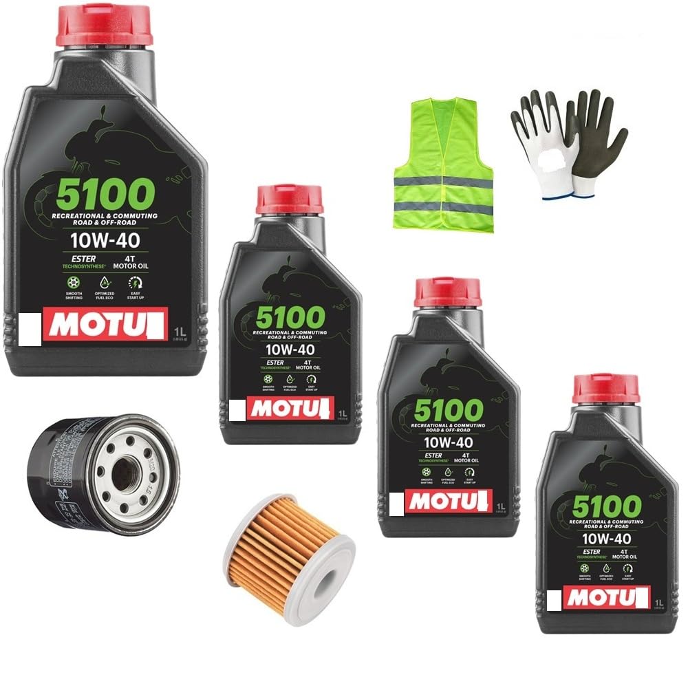 KIT TAGLIANDO MANUTENZIONE MOTO COMPATIBILE CON HONDA AFRICA TWIN XRV 750 CAMBIO OLIO PER MOTO 4 LITRI DI OLIO MOTU L 10W40 4T 5100 SEMISINTETICO 4-STROKE+1 FILTRO OLIO AFTERMARKET