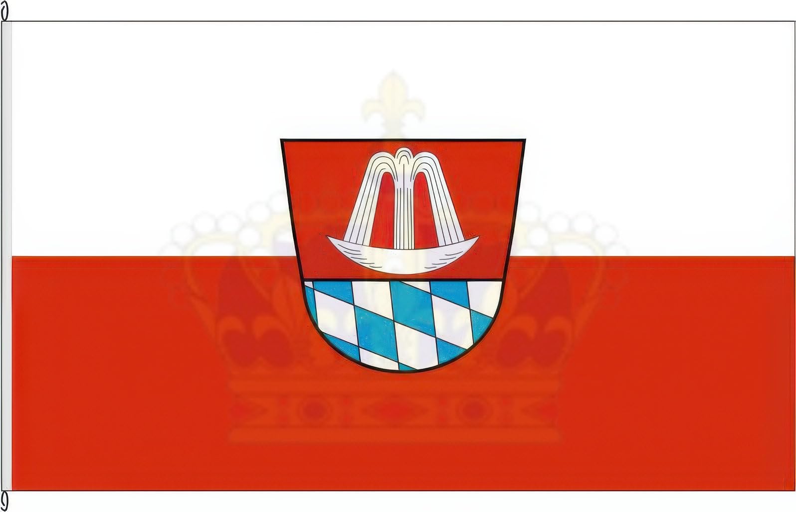 Zertifizierte Flagge Fahne Bad Heilbrunn - TÖL 120 x 300cm - Hochformatflagge doppelt gesäumt mit Karabinerhaken aus deutscher Flaggen-Manufaktur