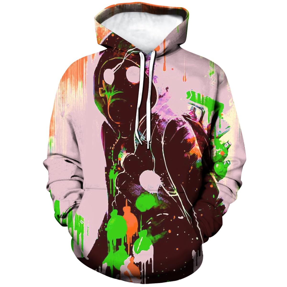 Xissazri Fashion Novelty Hip-Hop Graffiti Print Men's Hoodies Hooded Sweatshirts Pullover Unisex-C3-4XL