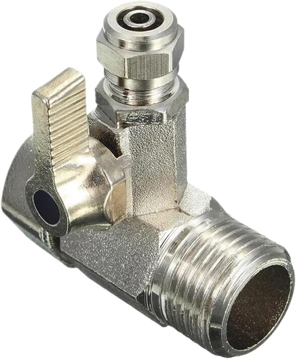1PC RO Feed Water Adapter 1/2" to 1/4" With Shut-Off Ball Valve Faucet Tap Feed Reverse Osmosis Tee B Cold Water Tube