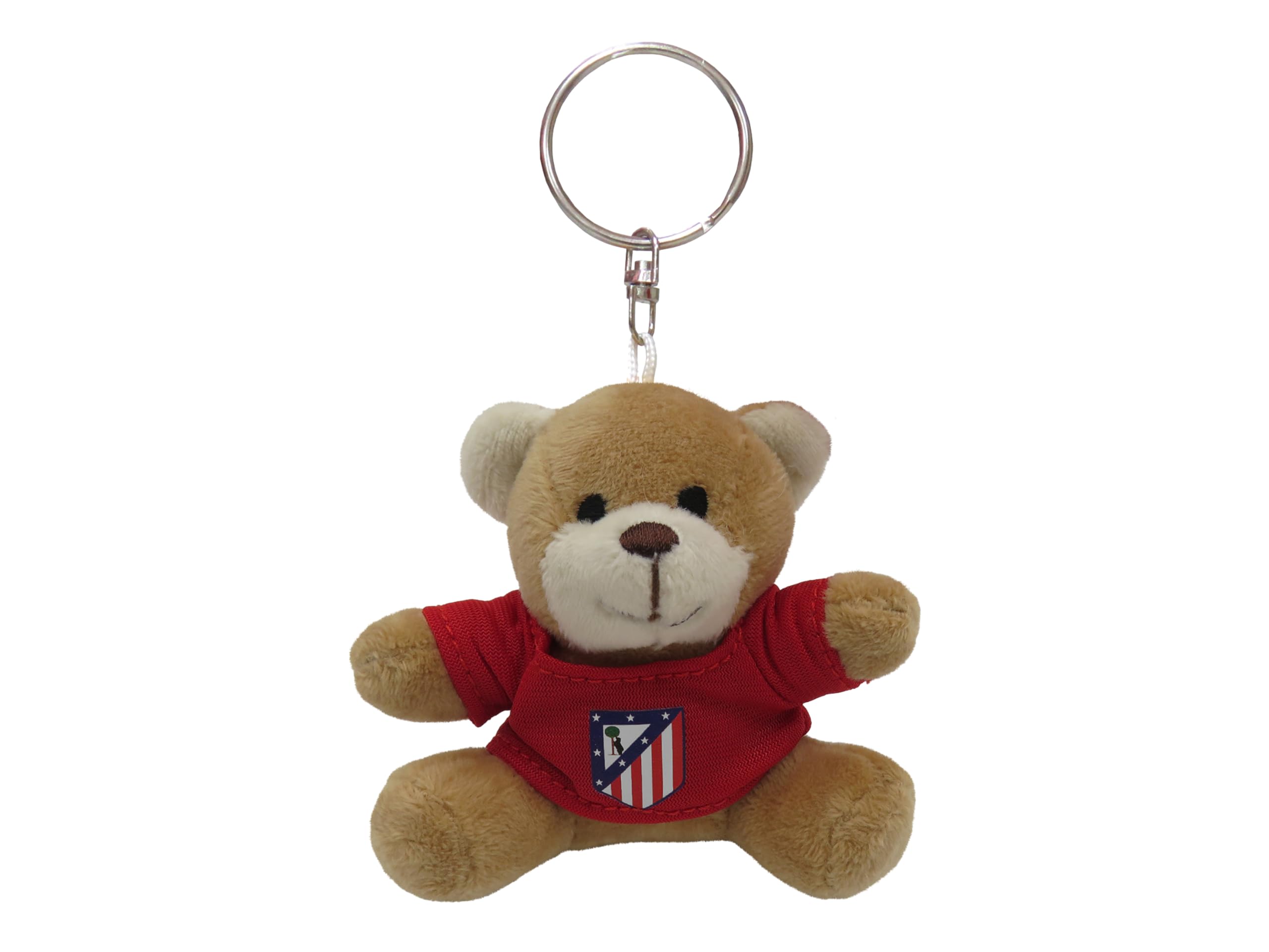 CYPBRANDS CyP Brands-Atlético de Madrid, Keychain, Teddy Bear, Keychain, Pendant Backpack, Atlético de Madrid T-Shirt, Red Colour, Official Product, red, Estandar