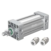 SC Air Cylinder 2 inch (50mm) Bore 6 inch (150mm) Stroke, Double Acting Aluminum Pneumatic Cylinder for Industrial Automation (SC50X150)