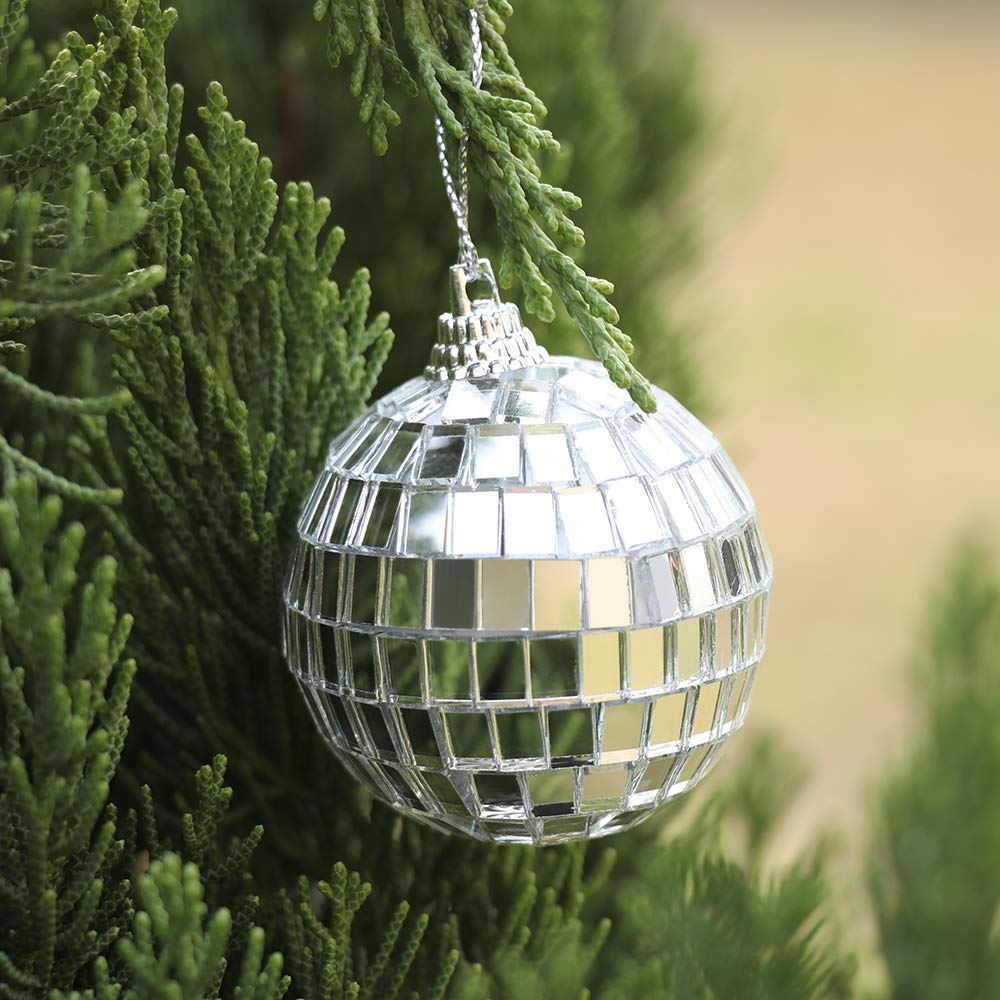 Spiegel-Discokugeln mit hängendem Ring, aktualisierte 200 mm Glitzer Kugel, ideal für diskokugel Party oder DJ-Tanz, Lichteffekt, Weihnachtsfoto-Requisiten