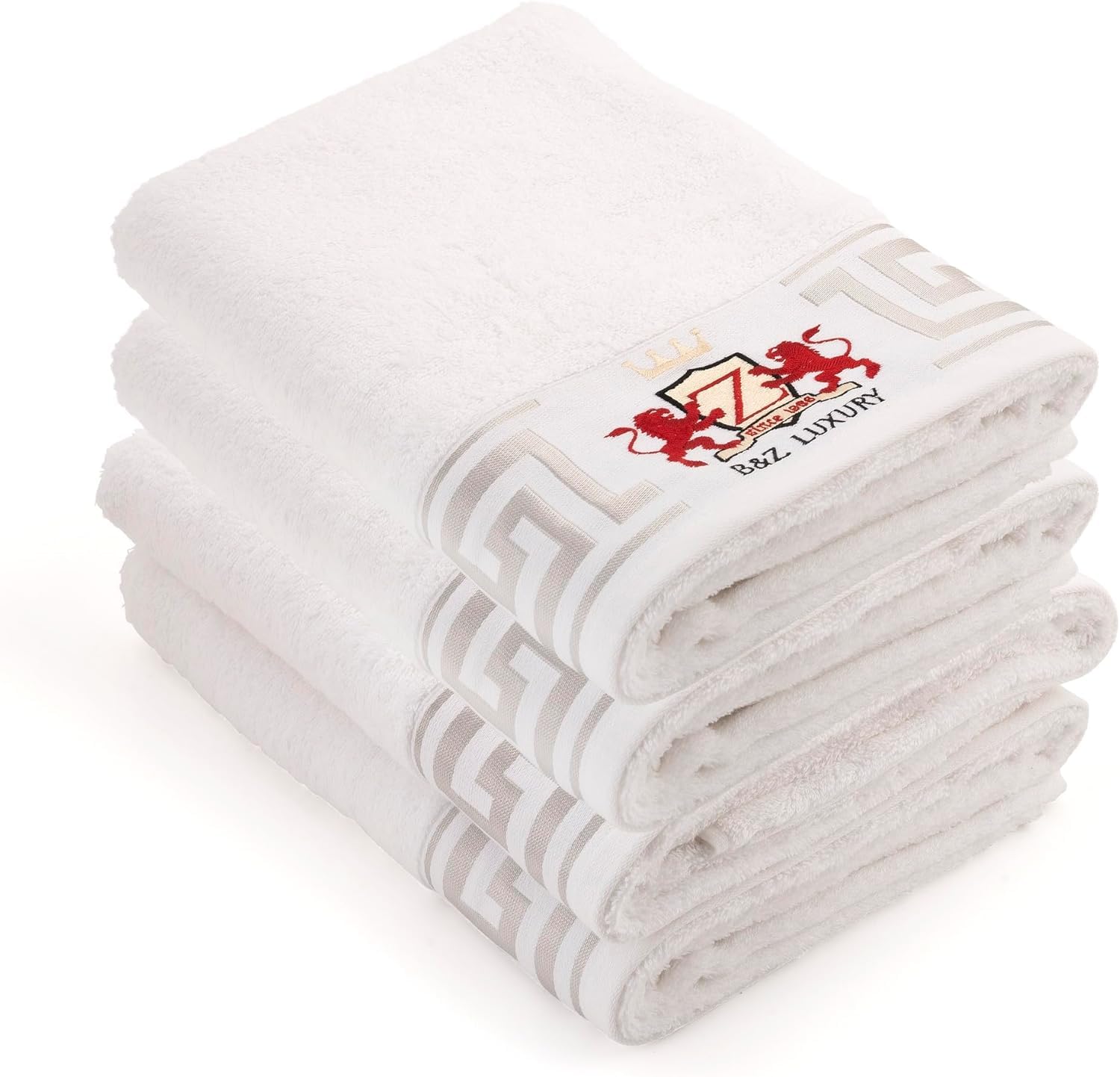 B&Z Luxury Set di 4 Asciugamani da bagno 50x100 cm in Bamboo 500gr | Super Morbidi Assorbenti Resistenti | Asciugamano Spugna Viso Mani Capelli | Ospiti Spa Palestra (Bianco, 4 Viso)