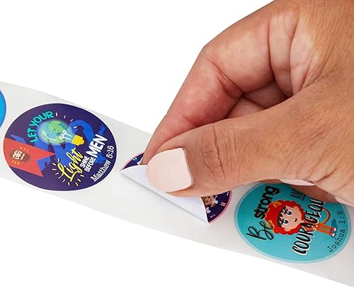 Miniatura 5 de Rollo de calcomanías con versículo bíblico, calcomanías religiosas para niños, manualidades de escuela dominical, suministros de estudio bíblico de