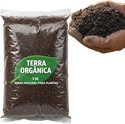 Terra Vegetal Orgânica 5kg 100% Natural para Plantas, Mudas, Vasos, Hortas e Jardins – Ideal para Cultivo Doméstico e Jardinagem