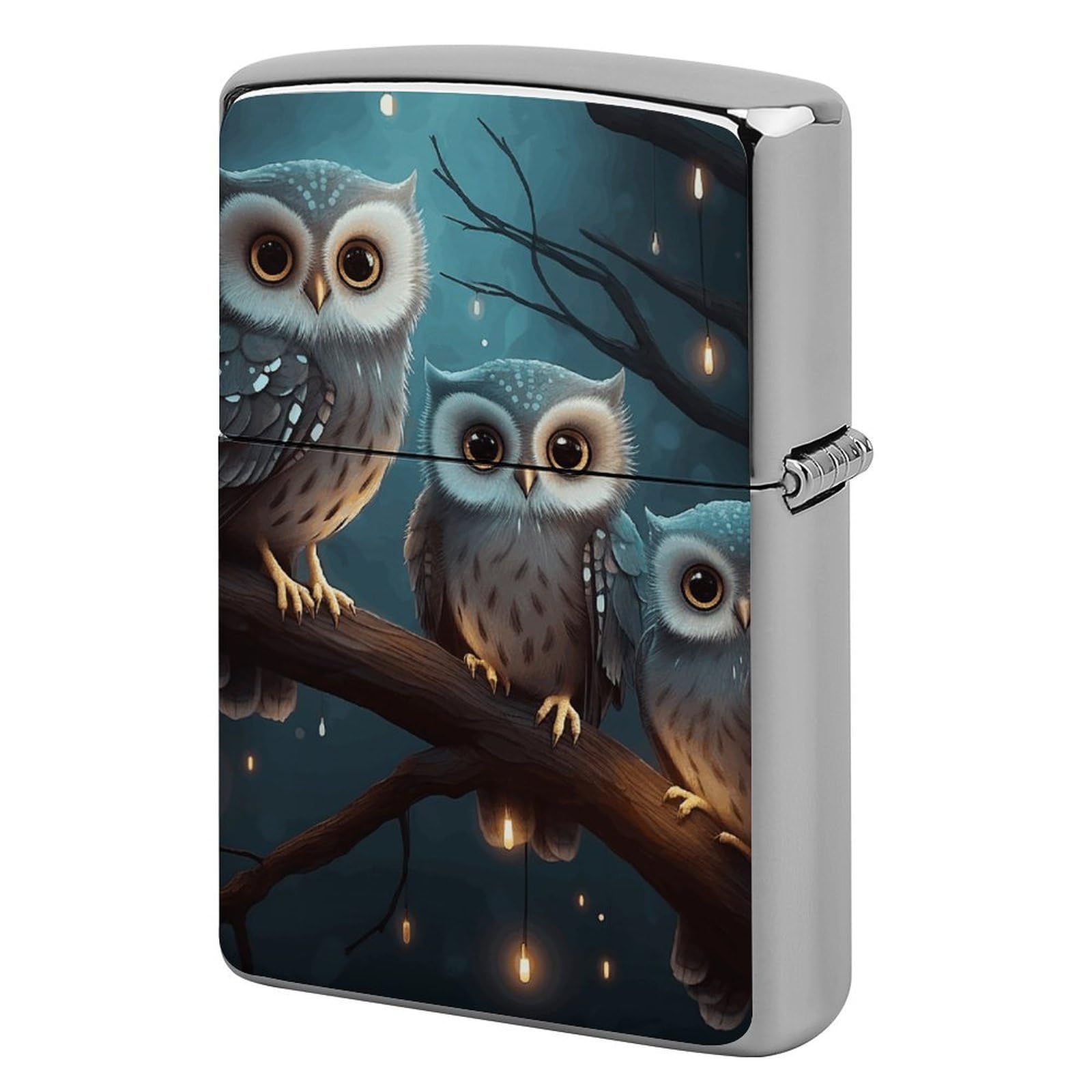 Owl on Tree Lighter Case for Men, Personalized Lighter Cover for Valentine's Day Gifts, Flip-Top Lighters Shell for Outdoor, Portable Lighters Protective Sleeve