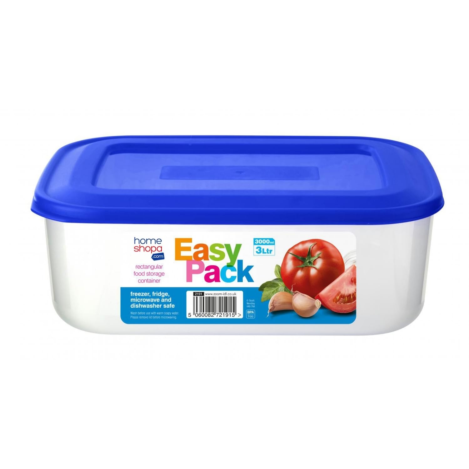 Homeshopa.com Blue Homeshopa Food Storage Containers With Lids, 3 Litre Plastic Bpa Free Airtight Containers, Leakproof Stackable Reusable Meal Prep Lunch Boxes, Microwave Freezer & Dishwasher Safe,
