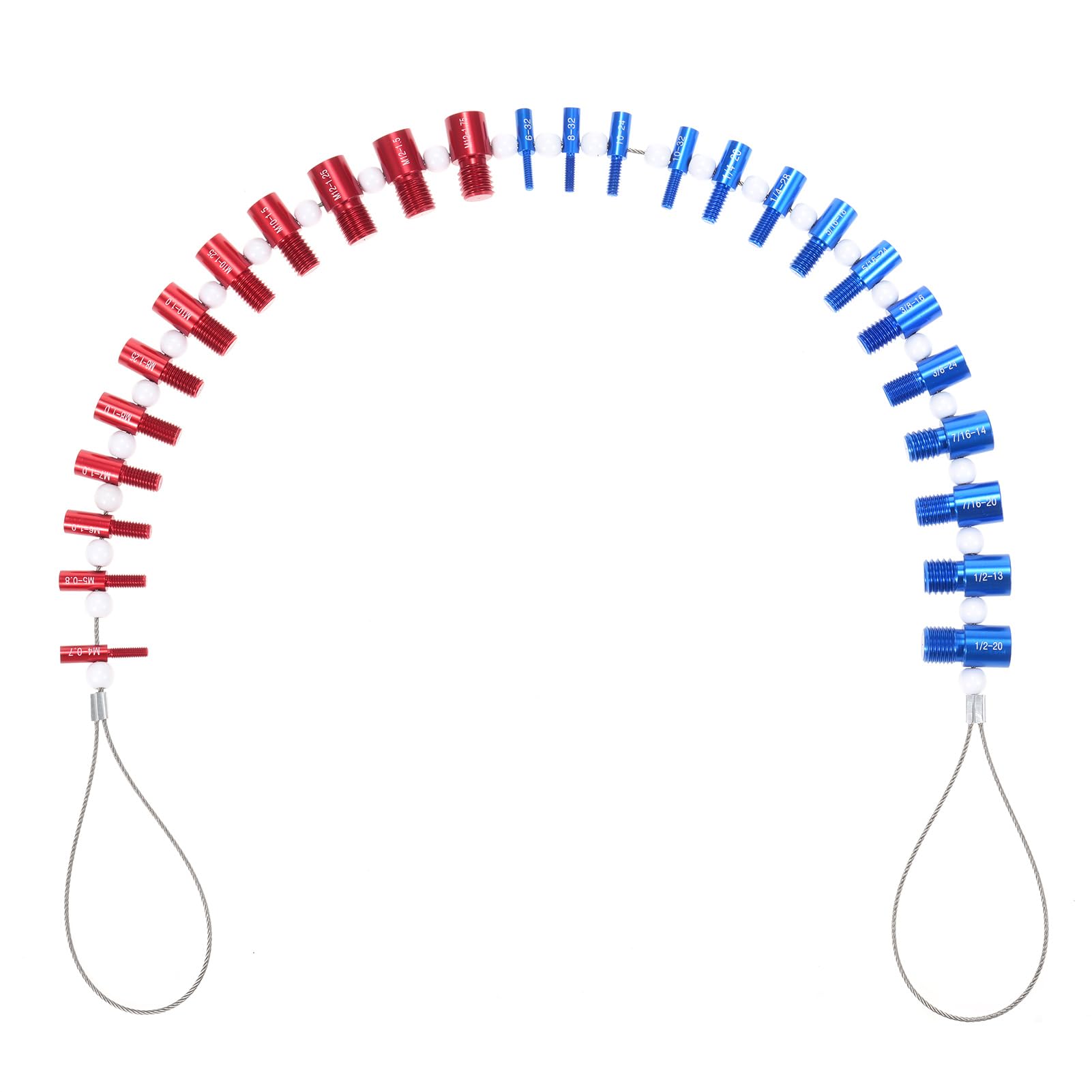 Morelian Nut and Bolt Thread Checker (Inch & Metric) Wire Loop Design 26 Male/Female Gauges 14 Inch & 12 Metric Nut and Bolt Thread Size Checker Suitable for Detecting Fixed Bolts or Threaded Holes in