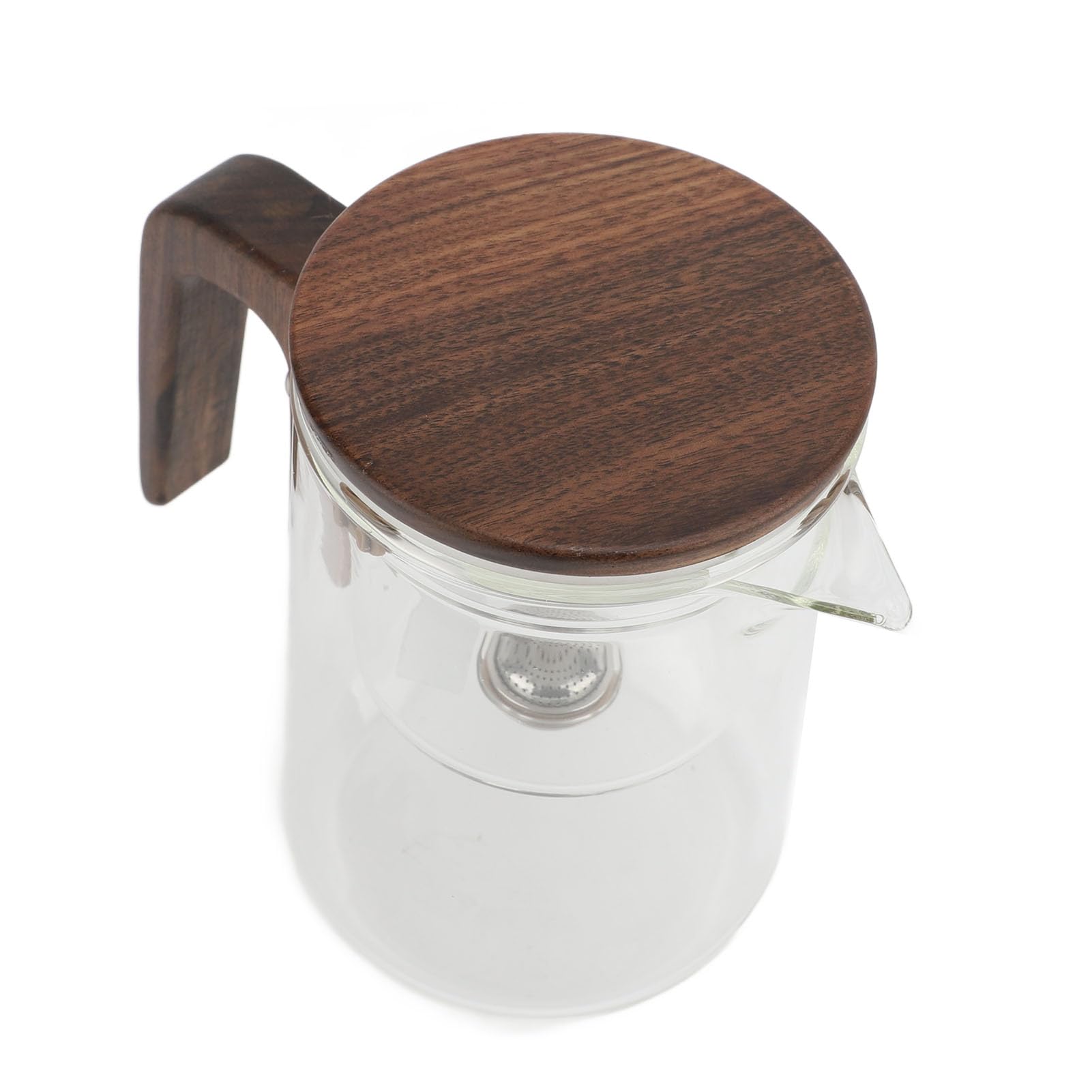 Tnfeeon Tetera de Vidrio Transparente de 600 Ml, Control de Botón de Bloqueo Magnético con Filtro de Acero Inoxidable, Perfecta para Preparar té de Hojas Sueltas en Casa u Oficina