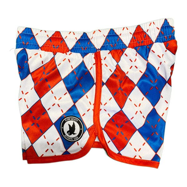 Flow Society Red, White & Blue Argyle Girls Athletic Shorts2