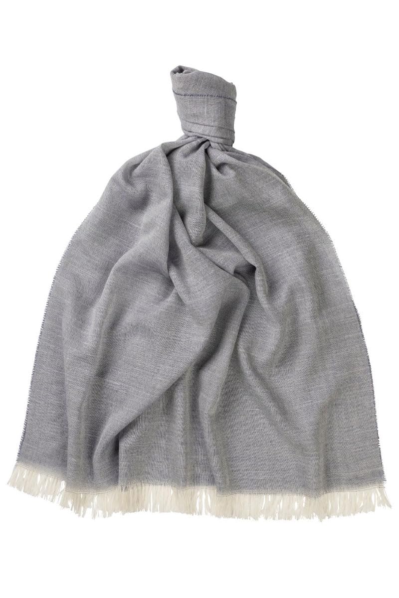Glen Isla Men's Grey Cashmere/Silk/Wool/Linen Summer Lightweight Scarf/Stole/Shawl - Light | Made In Scotland