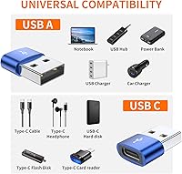 Vista 16 de JXMOX USB to USB C Adapter 4-Pack,USB C Female to A Male Charger Type C Converter for Apple Watch Ultra iWatch 8 SE,iPhone 16 15 14 13 12 11 Plus