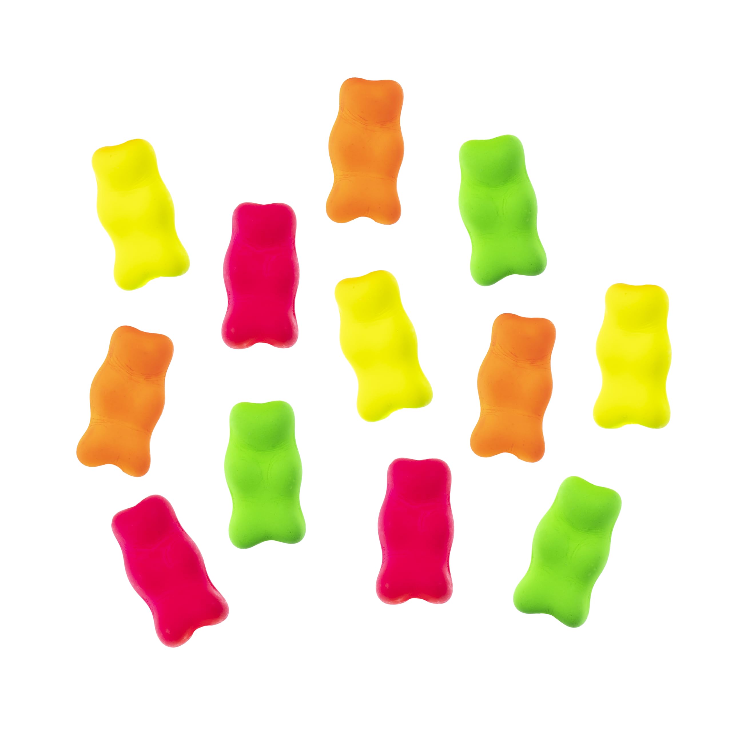 John BeadCzech Glass Gummy Bear Bead Strand Assorted Colors,Neon, Pink Orange, Yellow, and Green 19x10mm 12pcs (3x4pcs)